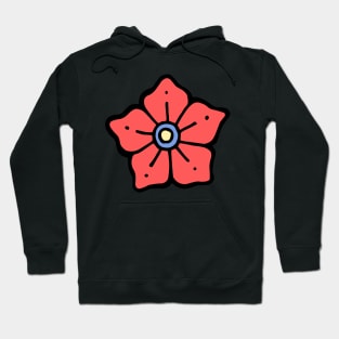 Red Rose Traditional Tattoo Hoodie